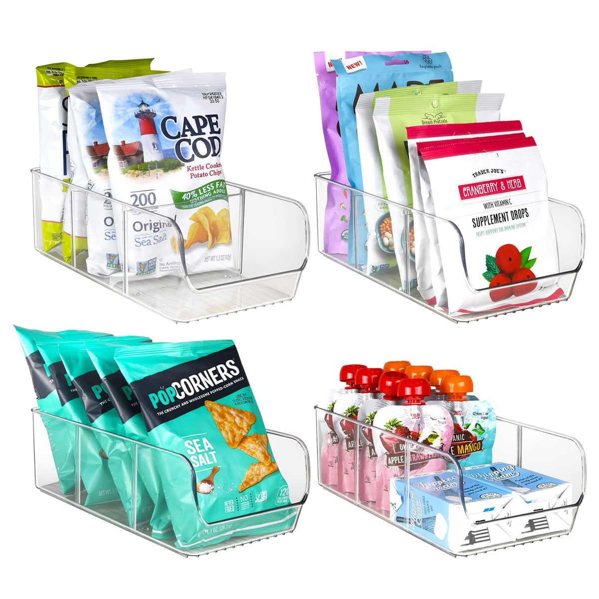 ELTOW organizador de snacks con frente abierto para acceso rápido.
