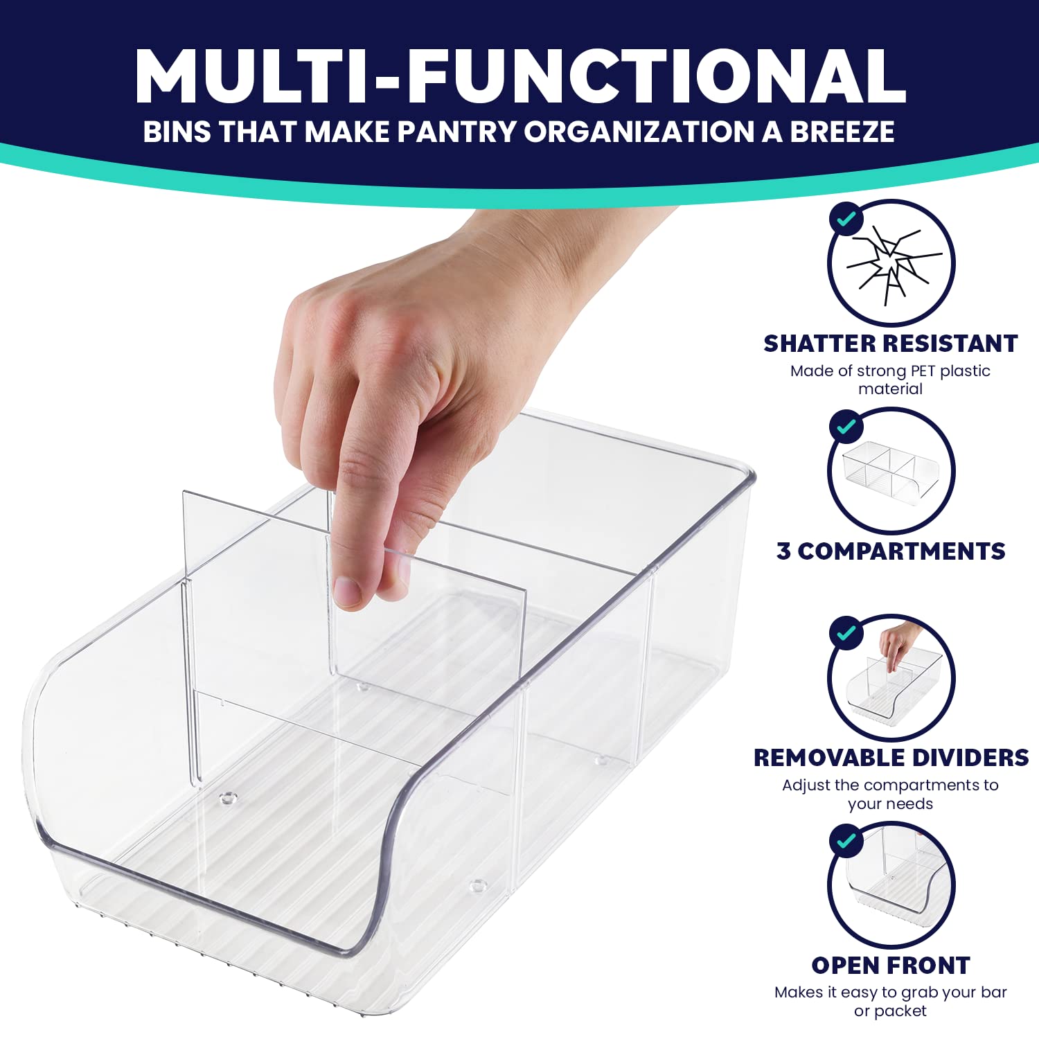 ELTOW organizador con tapa superior abierta para alcanzar ingredientes fácilmente.
