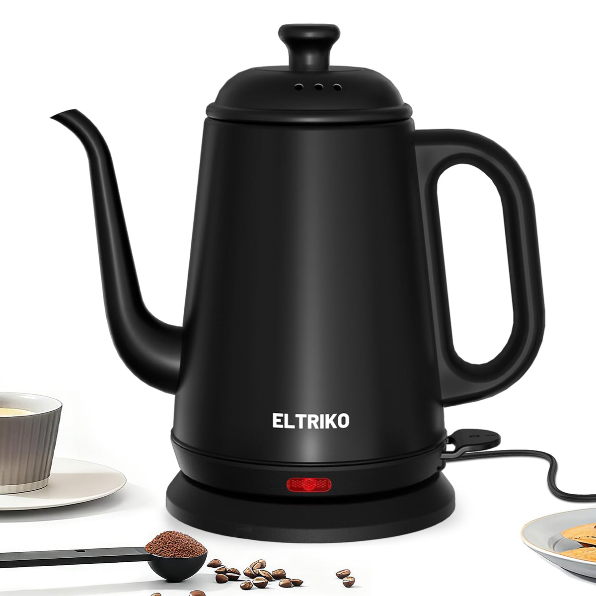 ELTRIKO hervidor cuello de ganso 1 L: flujo preciso para café y té.