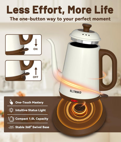 Tetera ELTRIKO con manija ergonómica para verter con comodidad.