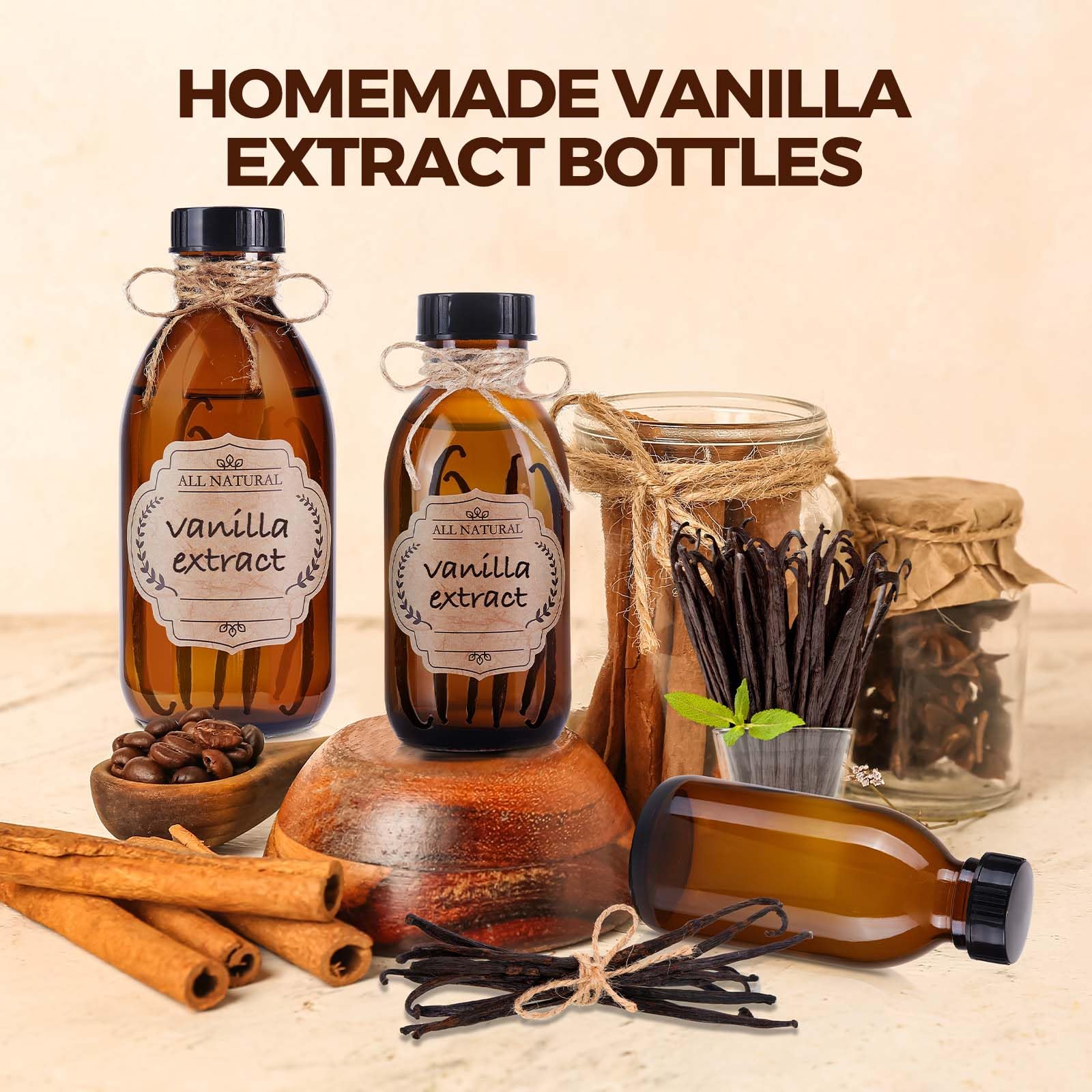 Elumeiro uso versátil 8 oz para vainilla, jarabe y aceites esenciales.