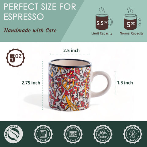 Demitasse multicolor Elyese, diseño vibrante para bebidas cortas y presentaciones.