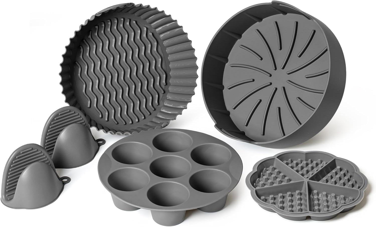 EM liners de silicona para freidora redonda de 7.5 pulgadas, fáciles de limpiar