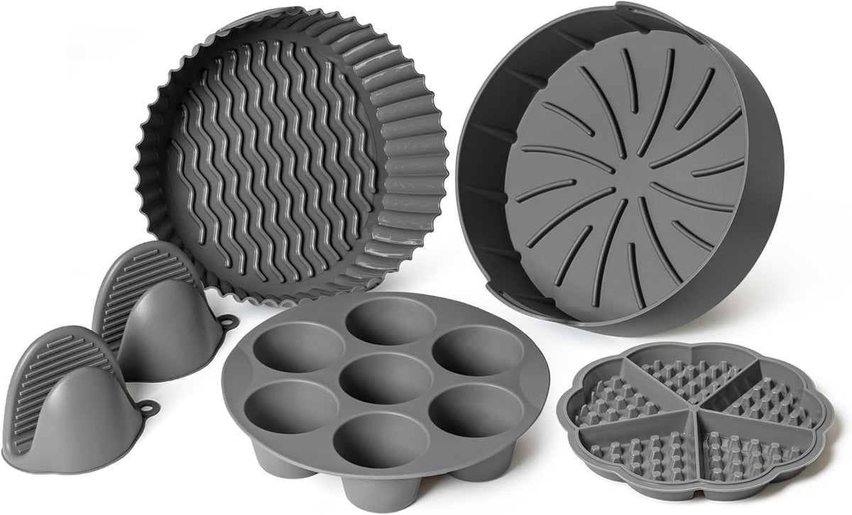 EM liners de silicona para freidora redonda de 7.5 pulgadas, fáciles de limpiar