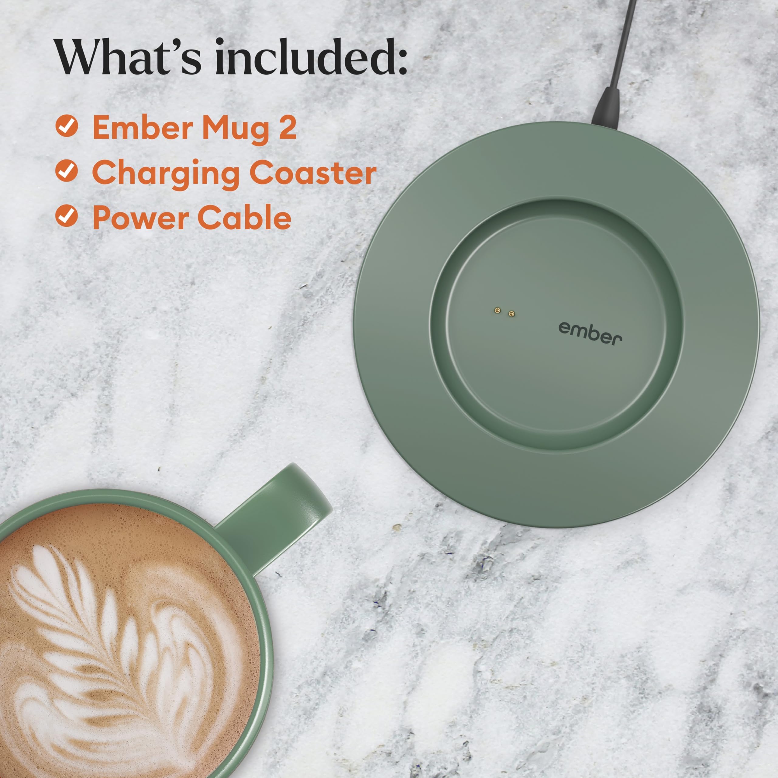 Ember Taza 14oz, indicador luminoso que señala la temperatura perfecta.