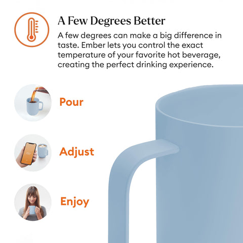 Limpieza a mano de Ember Taza 14oz con recubrimiento resistente.