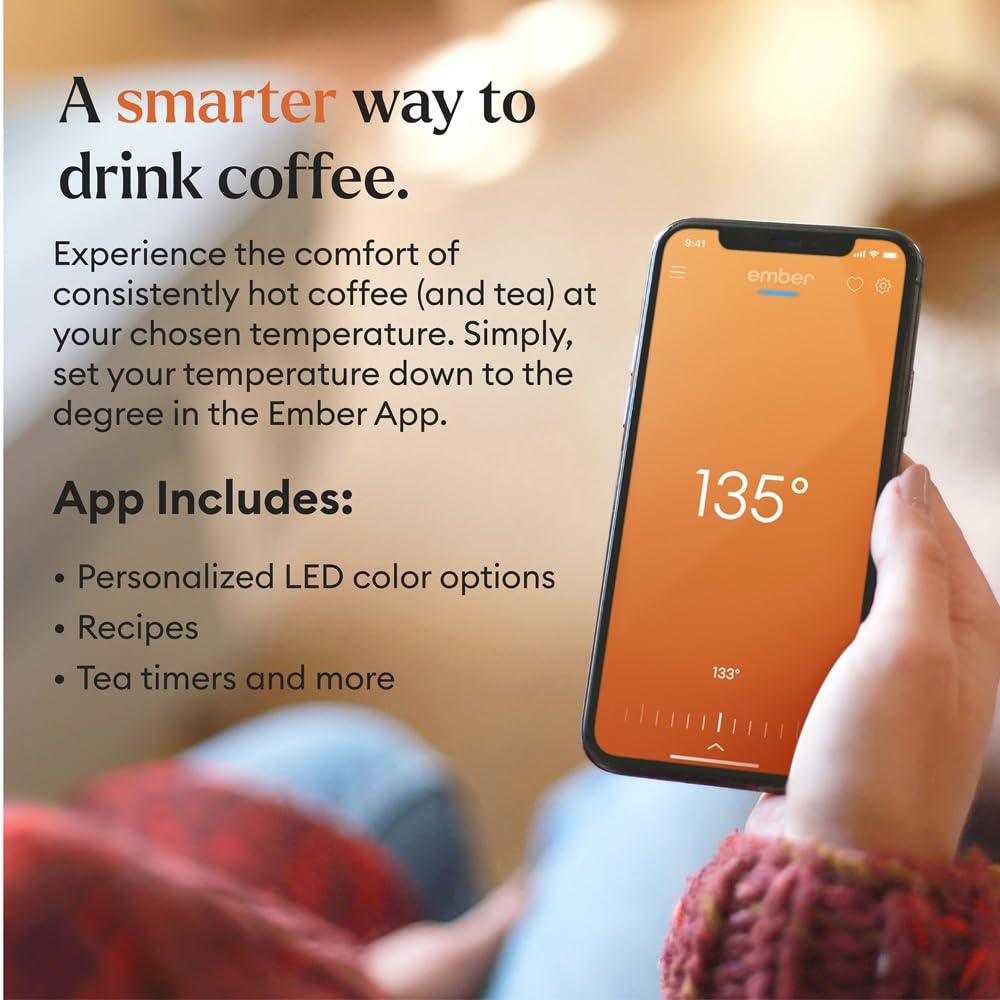 Ember Taza con batería de larga duración de 80 minutos.