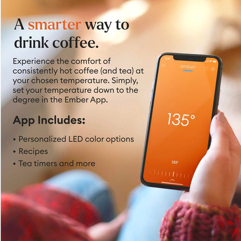 Ember Taza con batería de larga duración de 80 minutos.