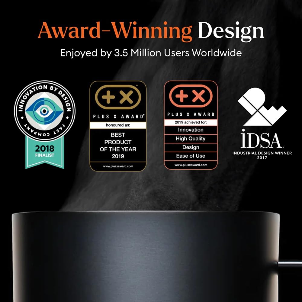 Ember Taza IPX7, segura para inmersión ligera.