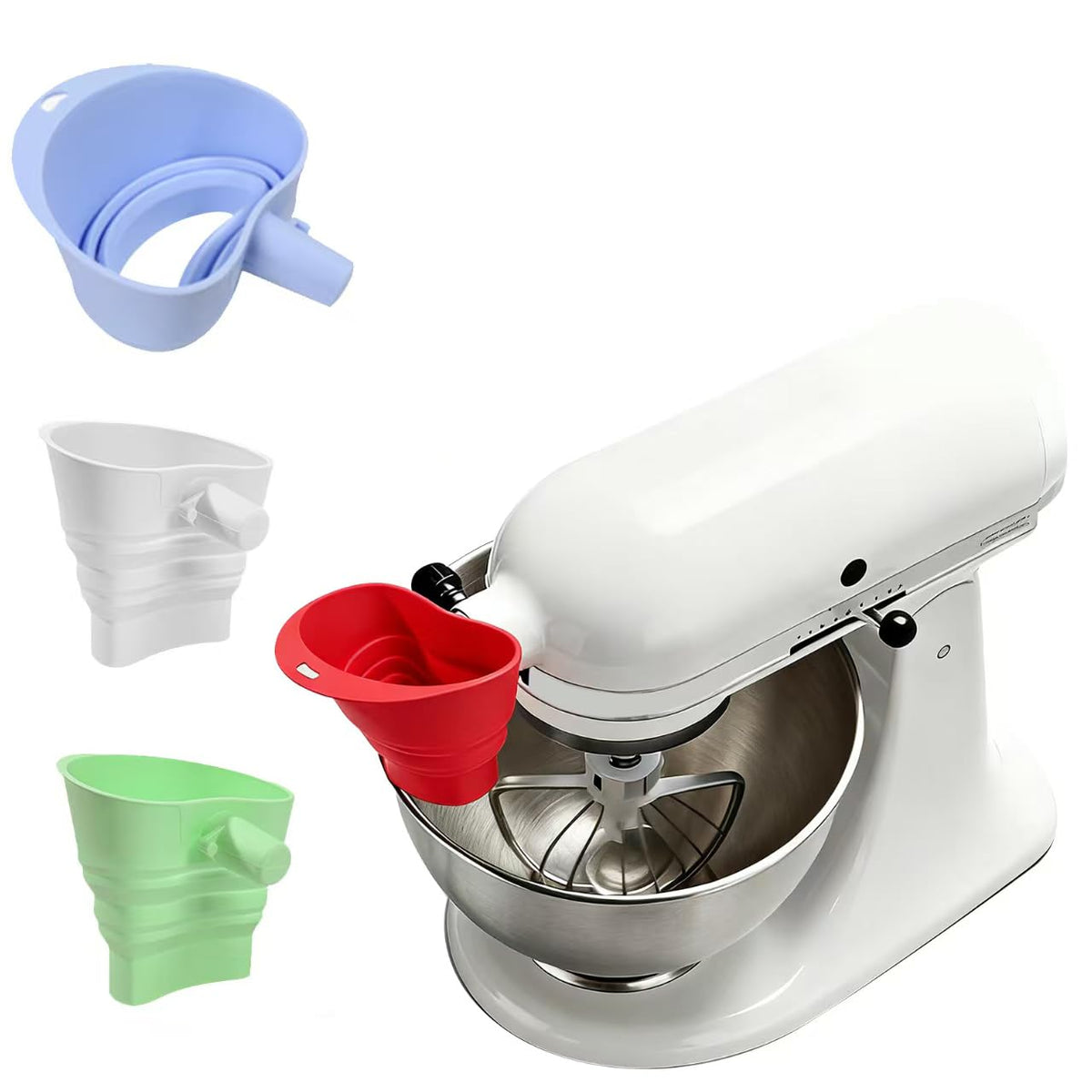 Embudo harina para KitchenAid con boquilla silicona antigoteo
