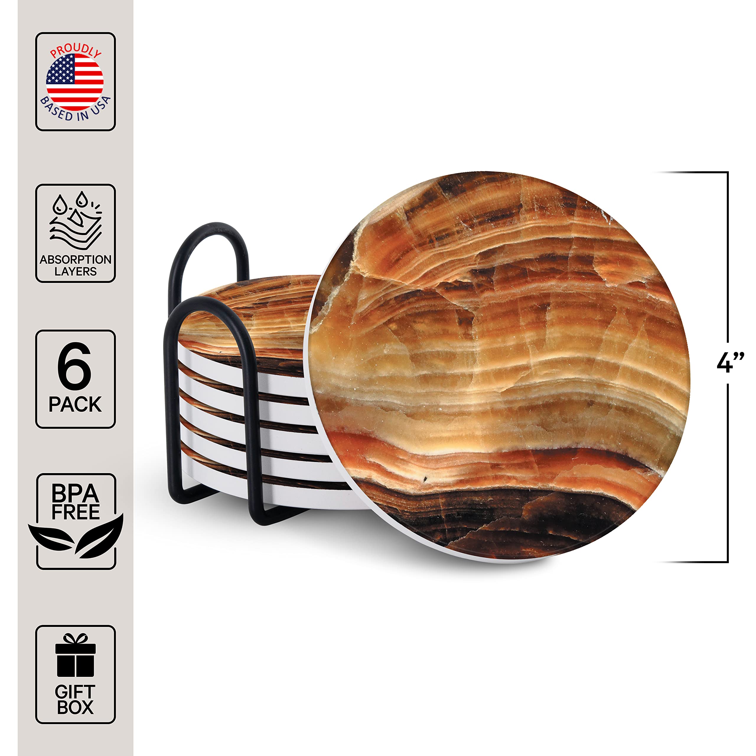 Posavasos estilo mármol moderno de Emerson Essentials para mesa
