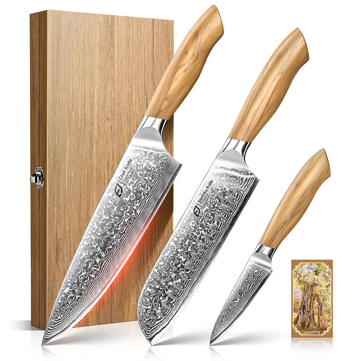 Emojoy cuchillo chef damasco 8pulgadas para cortes precisos