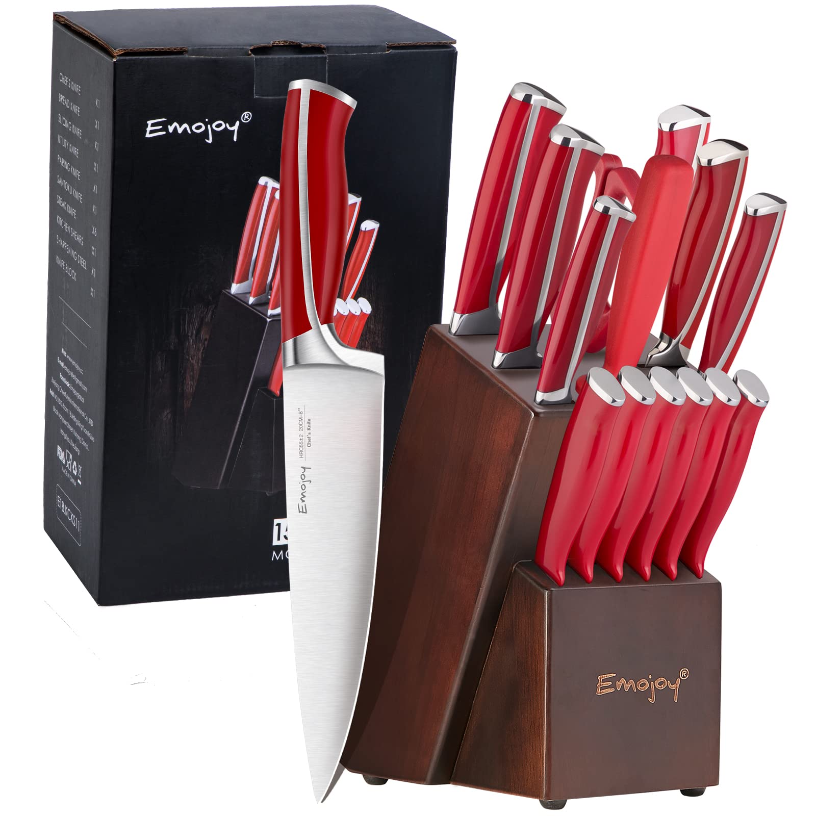 Emojoy Cuchillo Chef 8 pulgadas, filo ancho para carnes y verduras.