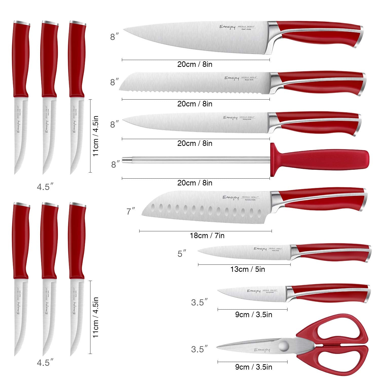 Emojoy Cuchillo Rebanador 8 pulgadas, corte uniforme de lonchas.