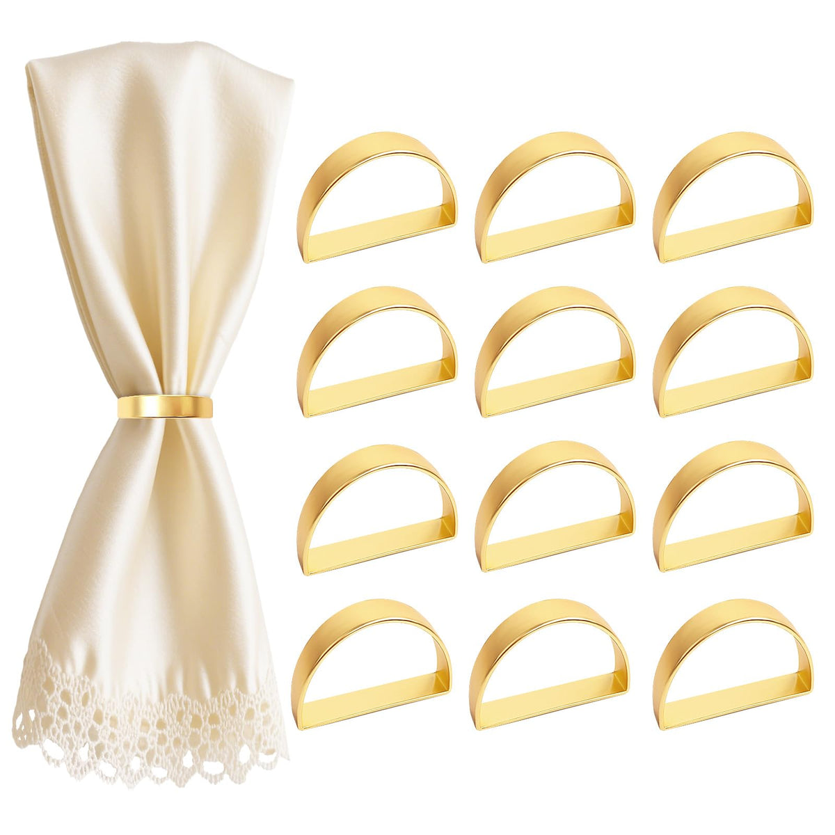 EMORBALS anillos servilleta dorados para mesas elegantes.