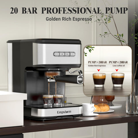 Empstorm cafetera espresso varita de vapor, crea microespuma para capuchinos.