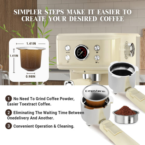 Empstorm Espresso Machine boquilla de vapor 360° para espumar leche.