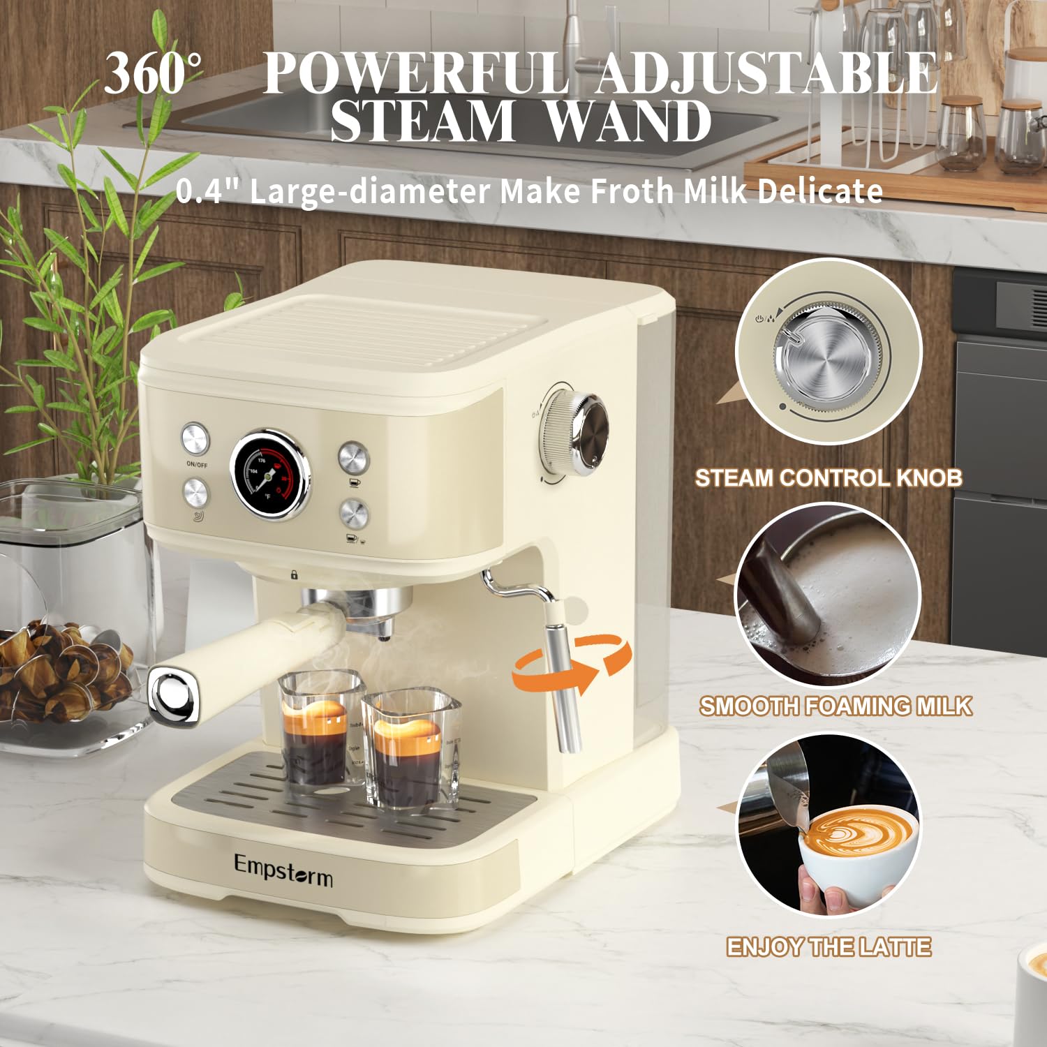 Empstorm Espresso Machine sistema de seguridad y apagado automático.