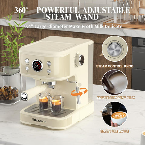 Empstorm Espresso Machine sistema de seguridad y apagado automático.