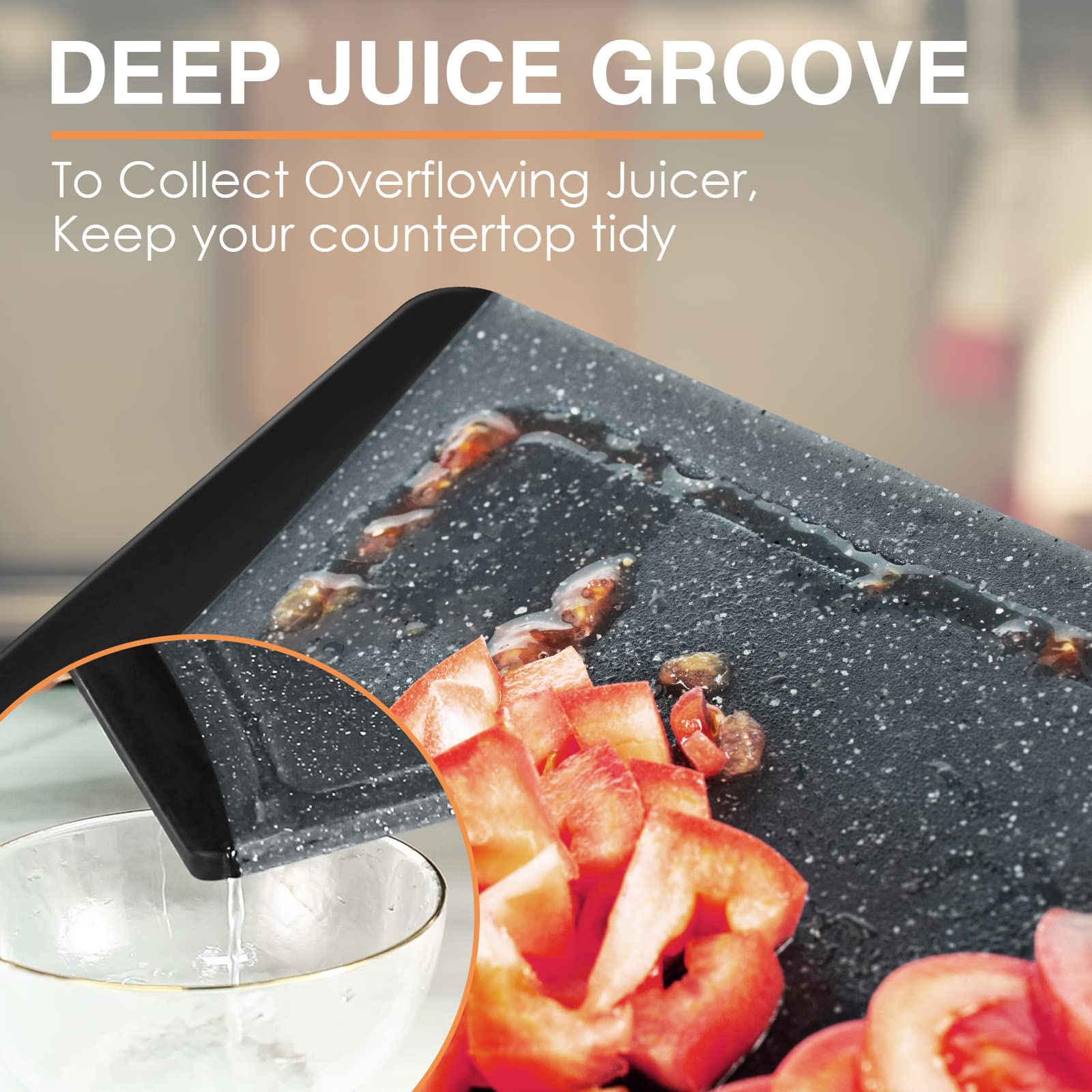 Empune tabla con mango ergonómico para un agarre cómodo durante el picado