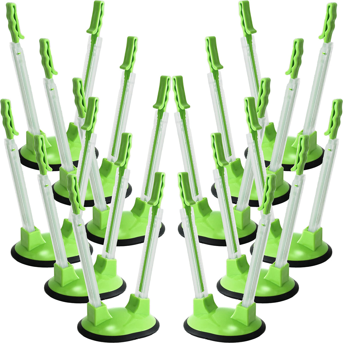 EMWNG Baggy Rack verde con ajuste de altura para bolsas de diferentes tamaños.