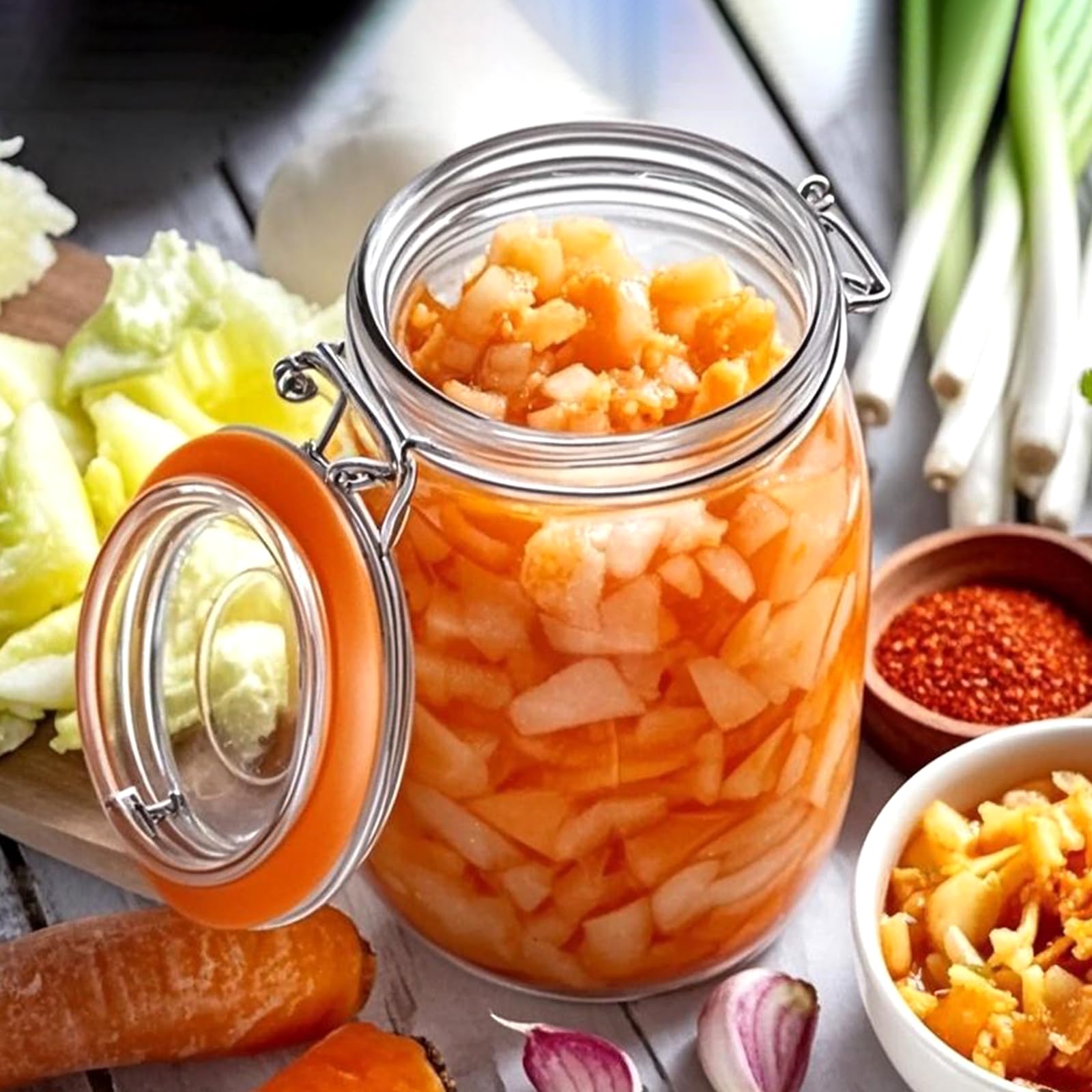 Jarra Encheng para almacenamiento compacto en cocina o despensa
