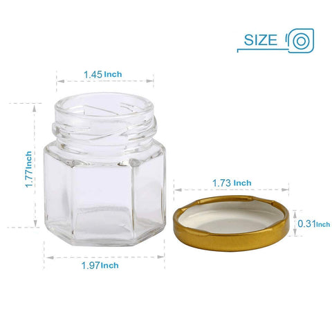 Encheng frascos hexagonales 1,5oz con tapa dorada, ideal para especias