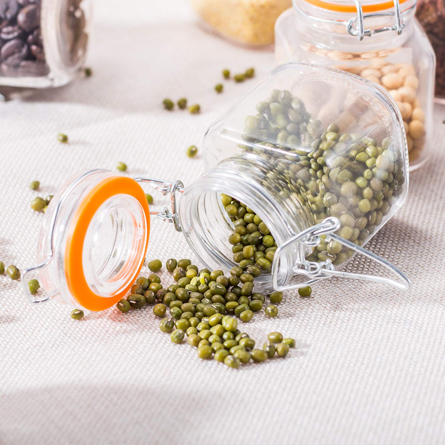 Frascos Encheng 4 oz incluyen lazo y etiquetas para etiquetado.
