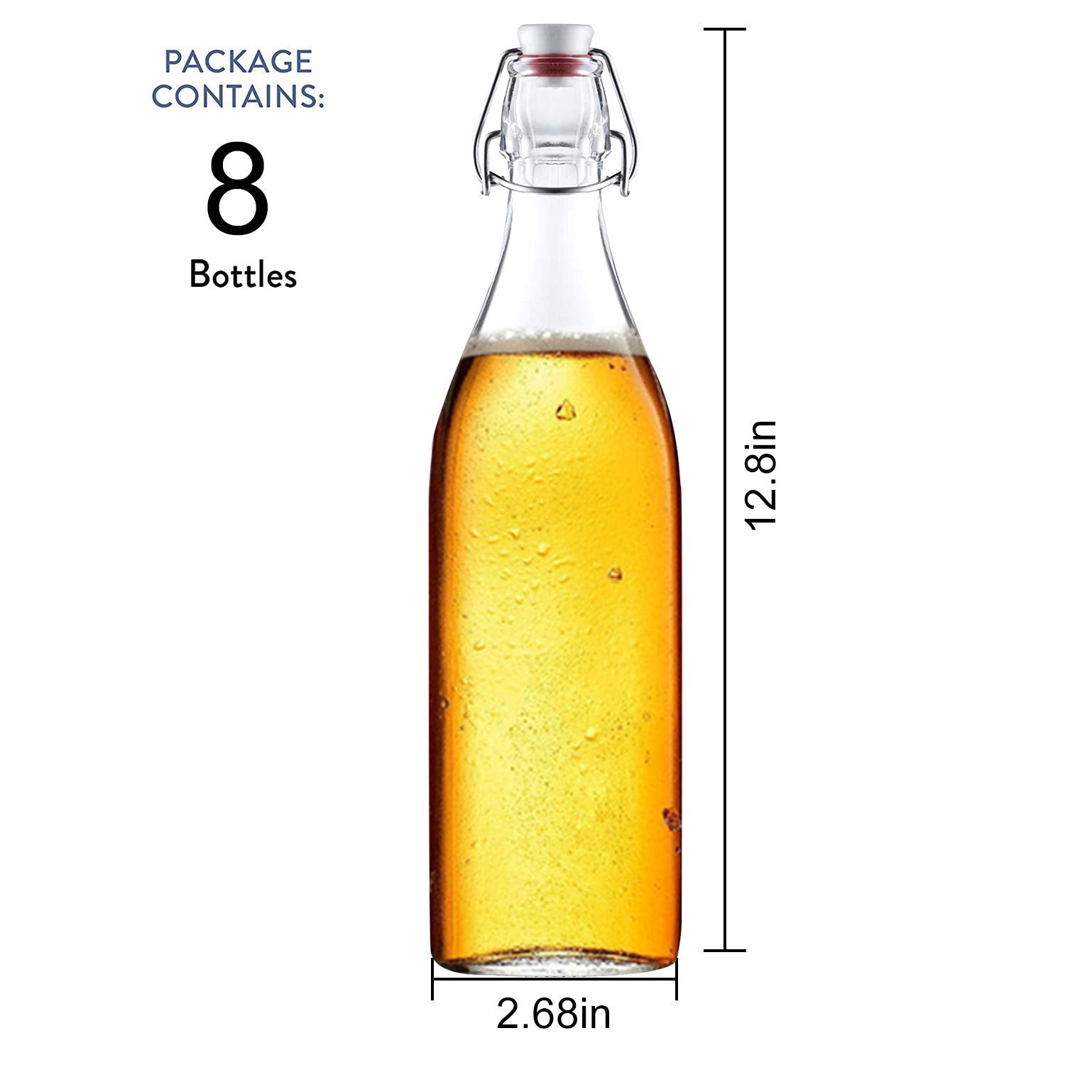 Botellas Encheng de vidrio claro de 32 oz para conservar sabores.