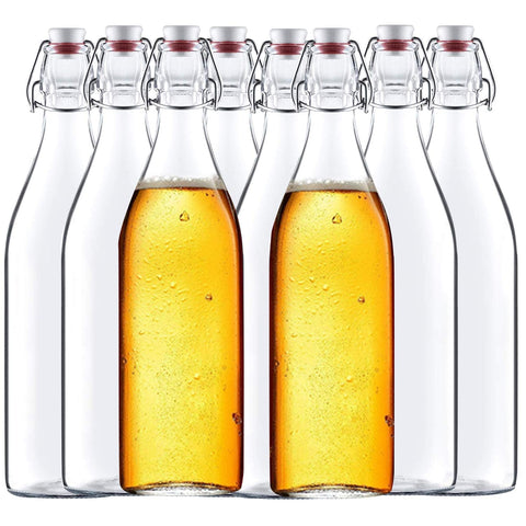 Botellas Encheng de vidrio 32 oz con tapa hermética para bebidas con gas.