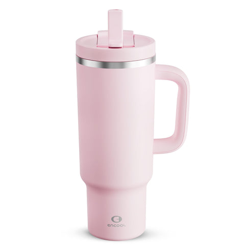 ENCOOL 40 oz vaso isotérmico con tapa plegable para evitar derrames