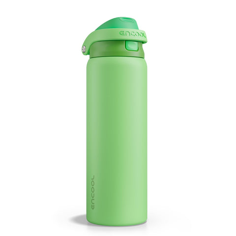 ENCOOL botella 32oz con tapa hermética para evitar fugas durante el día.