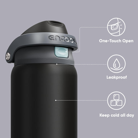 ENCOOL botella de 32 oz para hidratación prolongada durante entrenamientos y viajes.