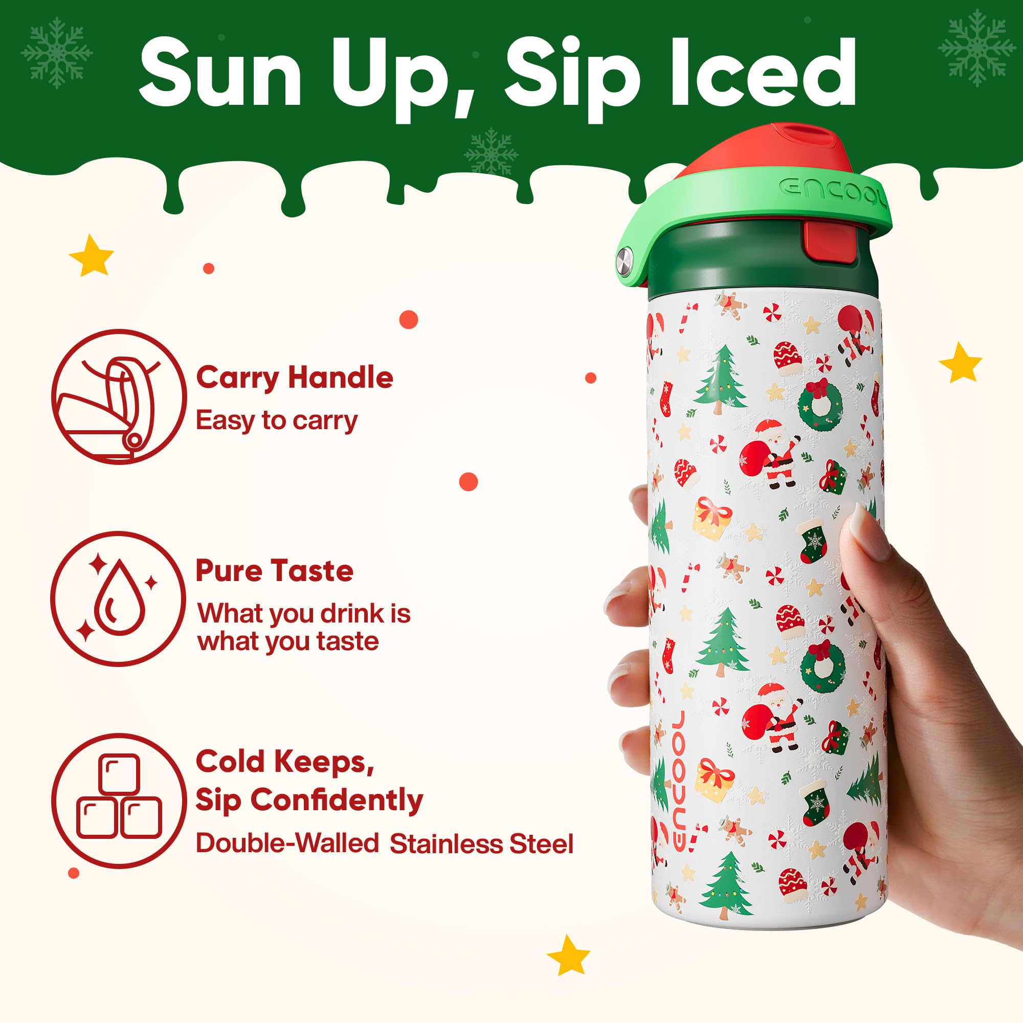 ENCOOL botella con adornos brillantes, ideal para regalar.