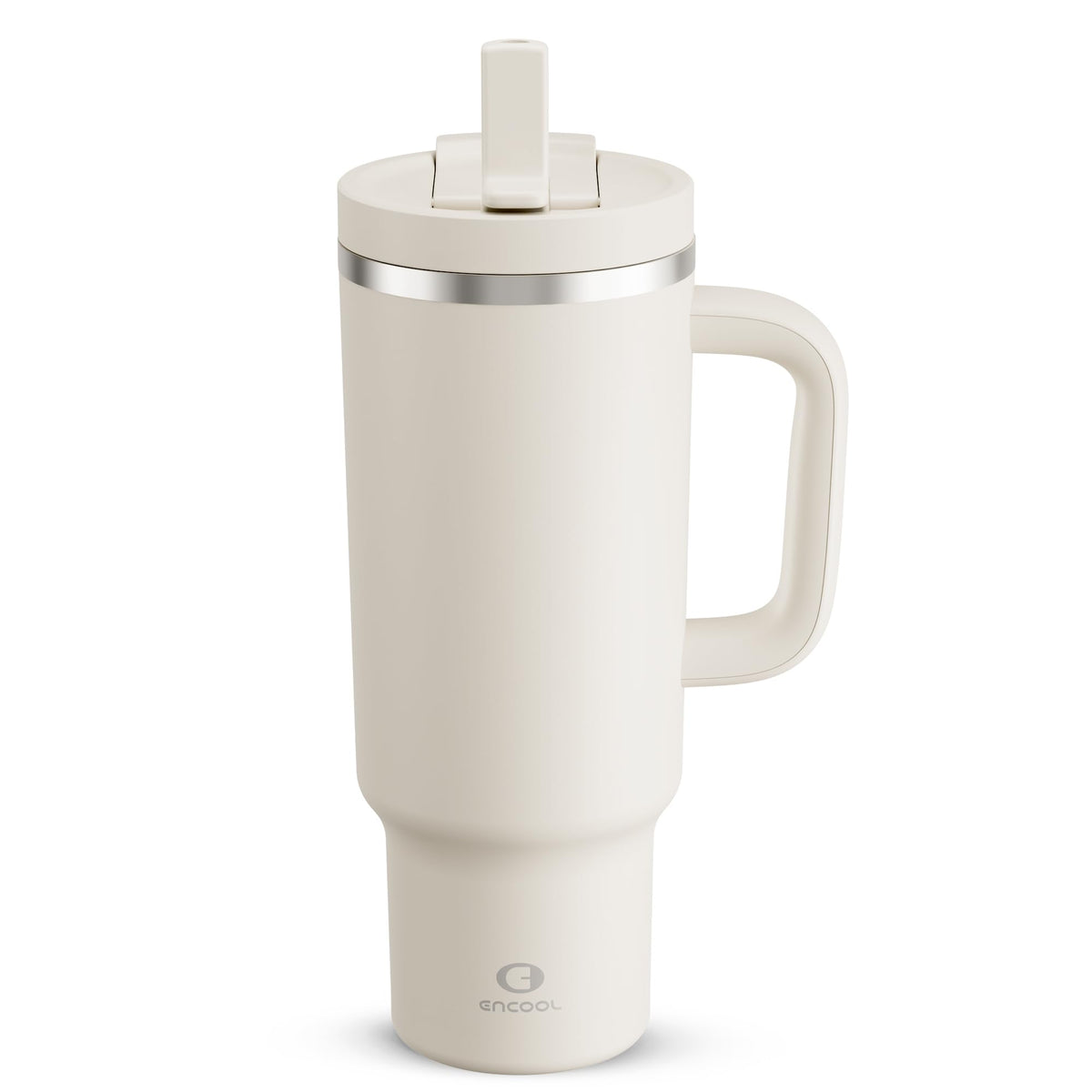 ENCOOL Vaso termo 40oz con asa y pajita: agarre cómodo para viaje