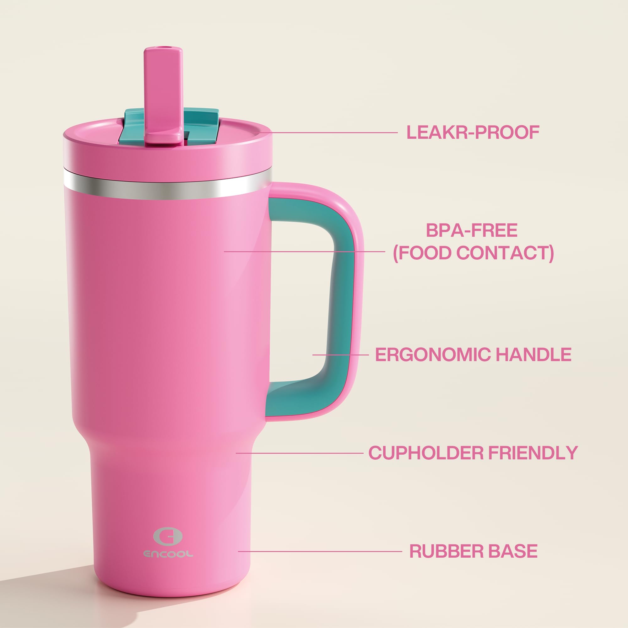 ENCOOL vaso térmico color rojo cristal vibrante para combinar estilo.