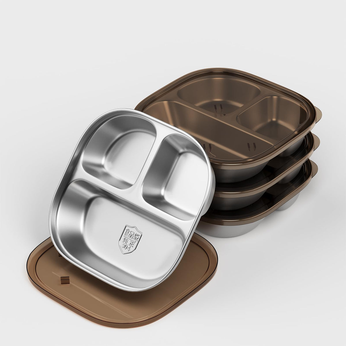 ENCYS contenedores de merienda 4-pack con tapas de acero inoxidable para meriendas seguras.