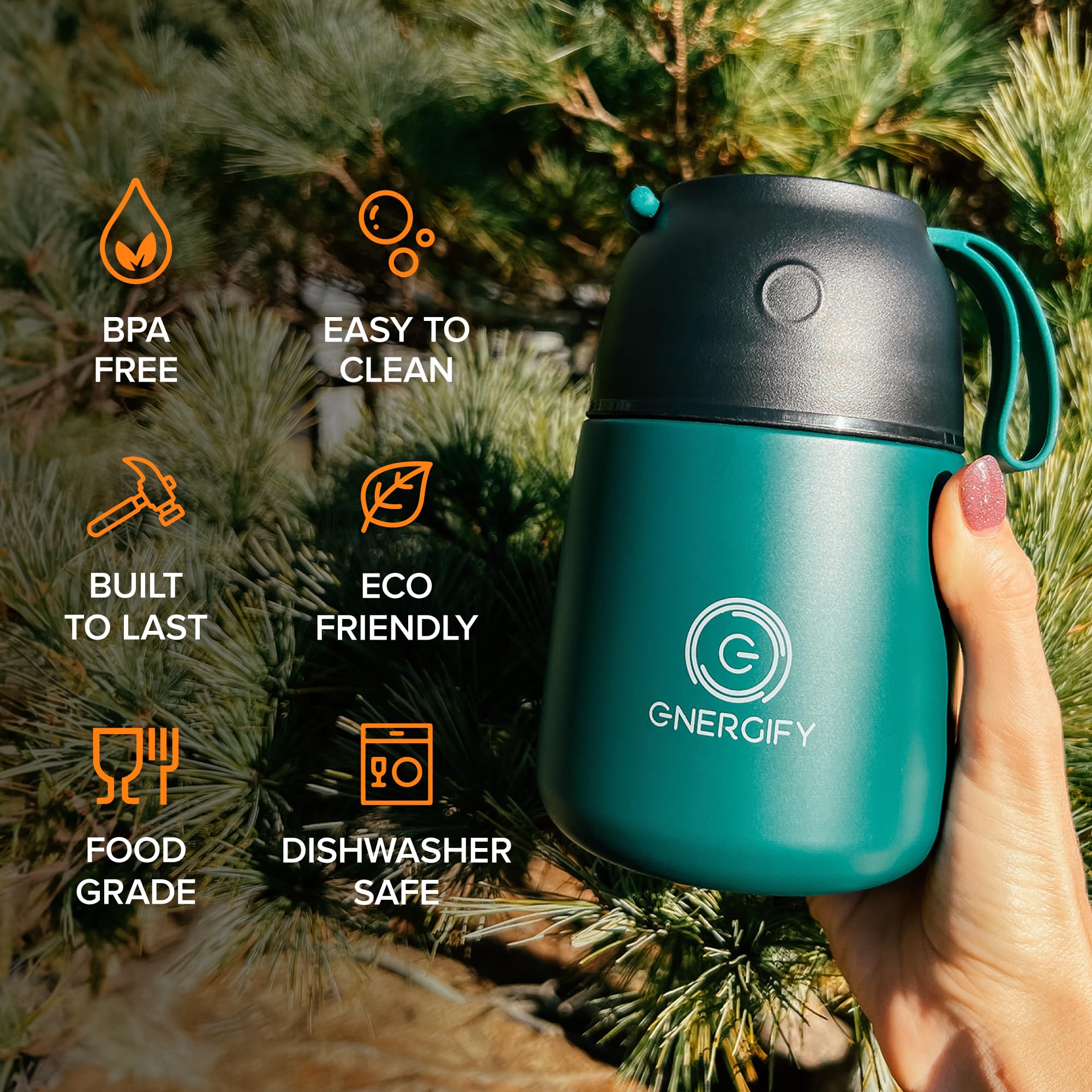 ENERGIFY tarro de 17 onzas ideal para almuerzos y snacks