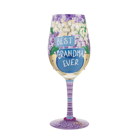 Vaso con receta impresa en la base de Enesco Lolita.