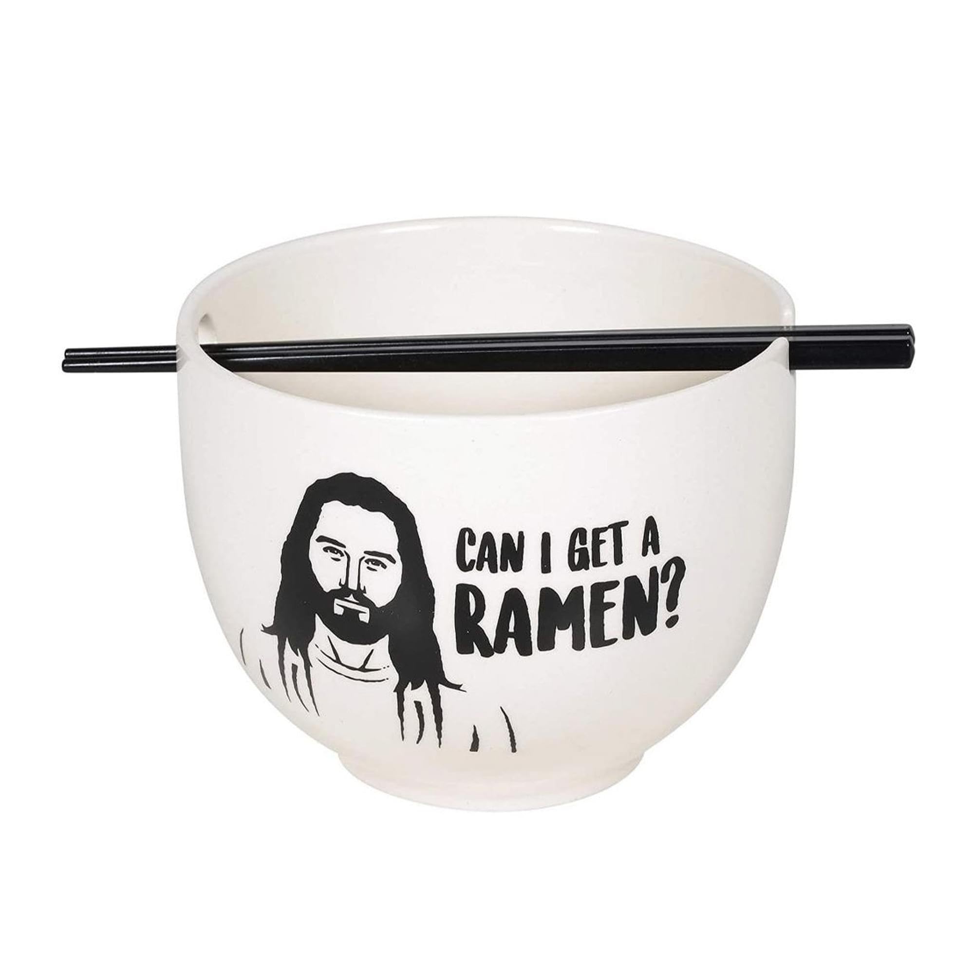 Enesco palillos incluidos, tono blanco y negro, experiencia de ramen elegante.