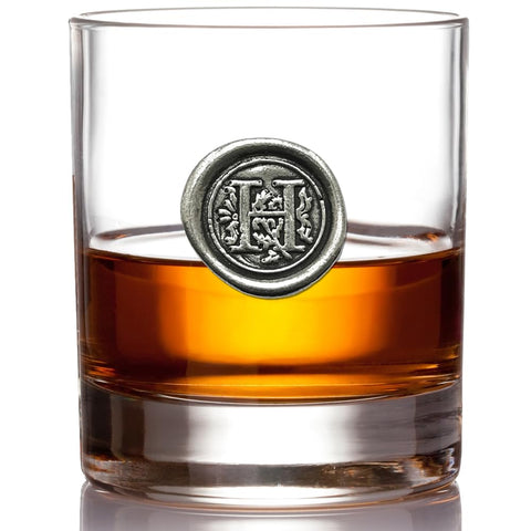 Vaso de 11 onzas con inicial monograma de English Pewter Company, regalo personalizado.