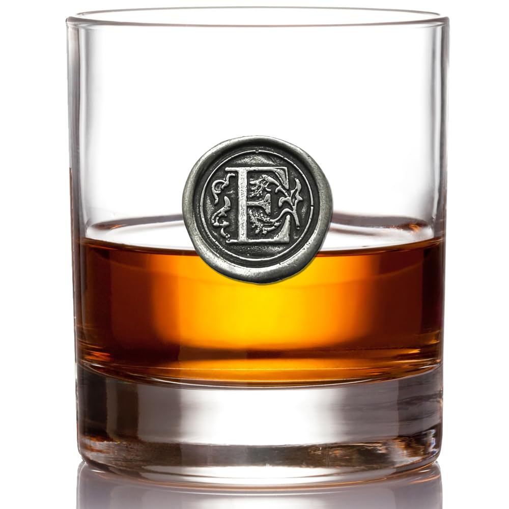 Vaso whisky 11oz con monograma de English Pewter Company para regalo personalizado.