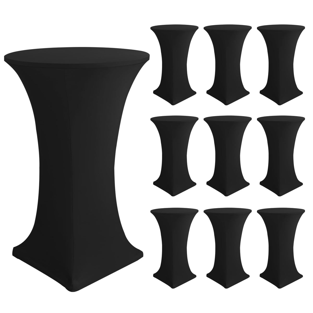 Enjoyidea mantel cóctel elástico negro para mesa redonda 32x43 pulgadas
