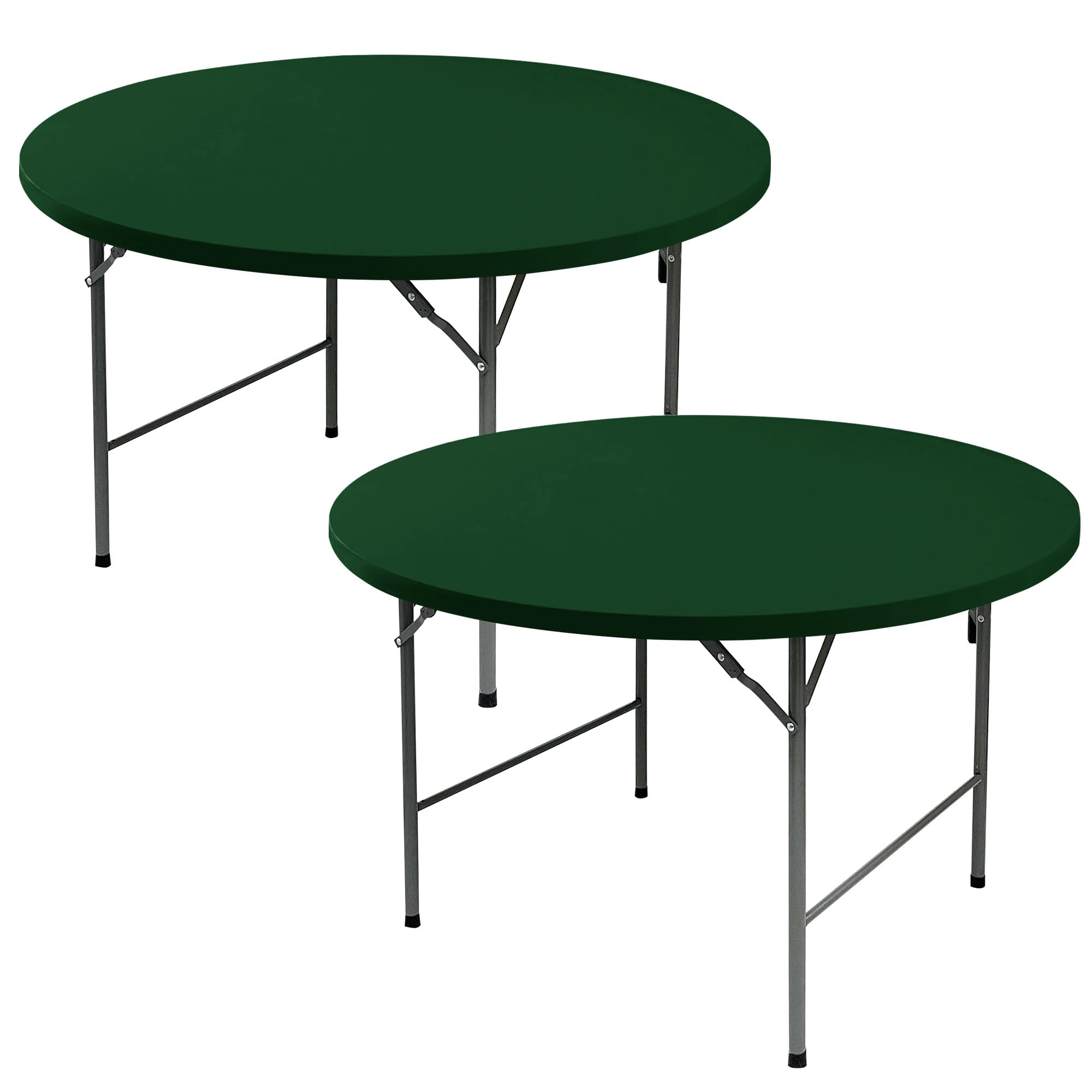 Enjoyidea funda para mesa redonda de 60 pulgadas, verde oscuro, ajuste elástico para eventos estables.
