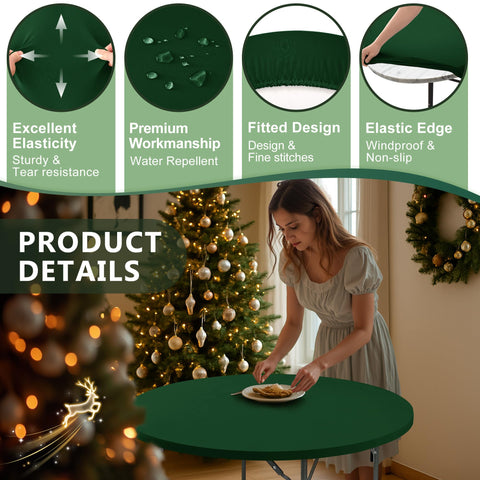 Enjoyidea funda elástica para mesa, fácil de colocar y quitar en eventos festivos.