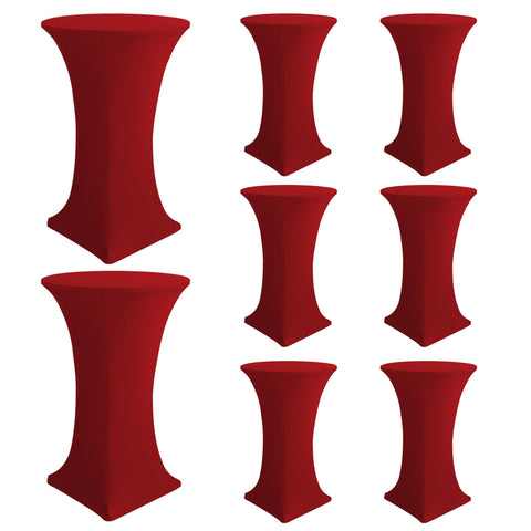 Fundas elásticas Enjoyidea para mesas cocktail rojas, ajuste perfecto y aspecto profesional.