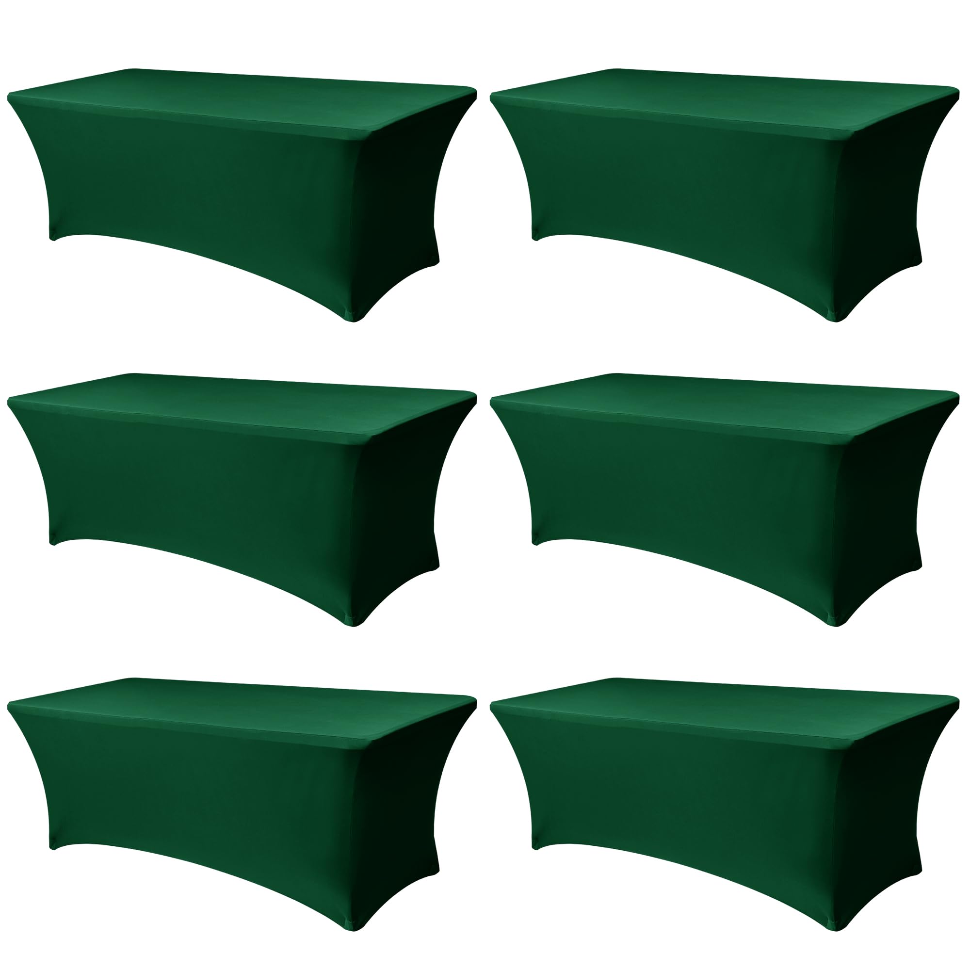Enjoyidea mantel ajuste rectangular 6ft verde oscuro, ideal para eventos y mesas limpias.