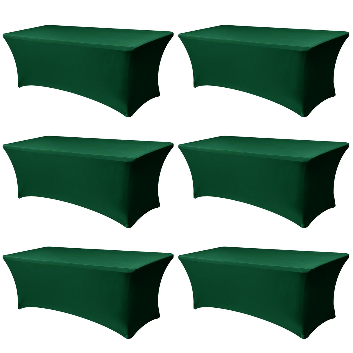 Enjoyidea mantel ajuste rectangular 6ft verde oscuro, ideal para eventos y mesas limpias.