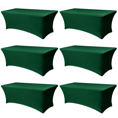 Enjoyidea mantel ajuste rectangular 6ft verde oscuro, ideal para eventos y mesas limpias.