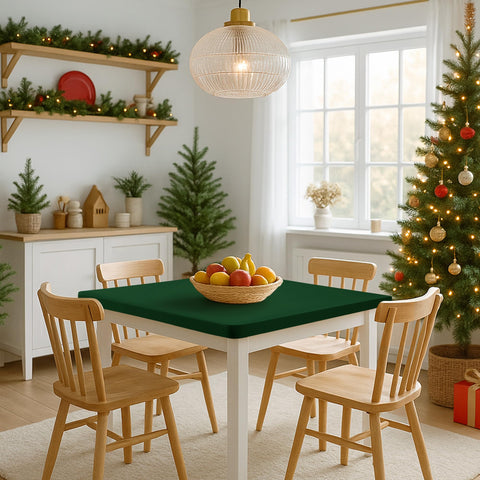 Mantel Enjoyidea con borde elástico para evitar deslizamientos sobre la mesa.